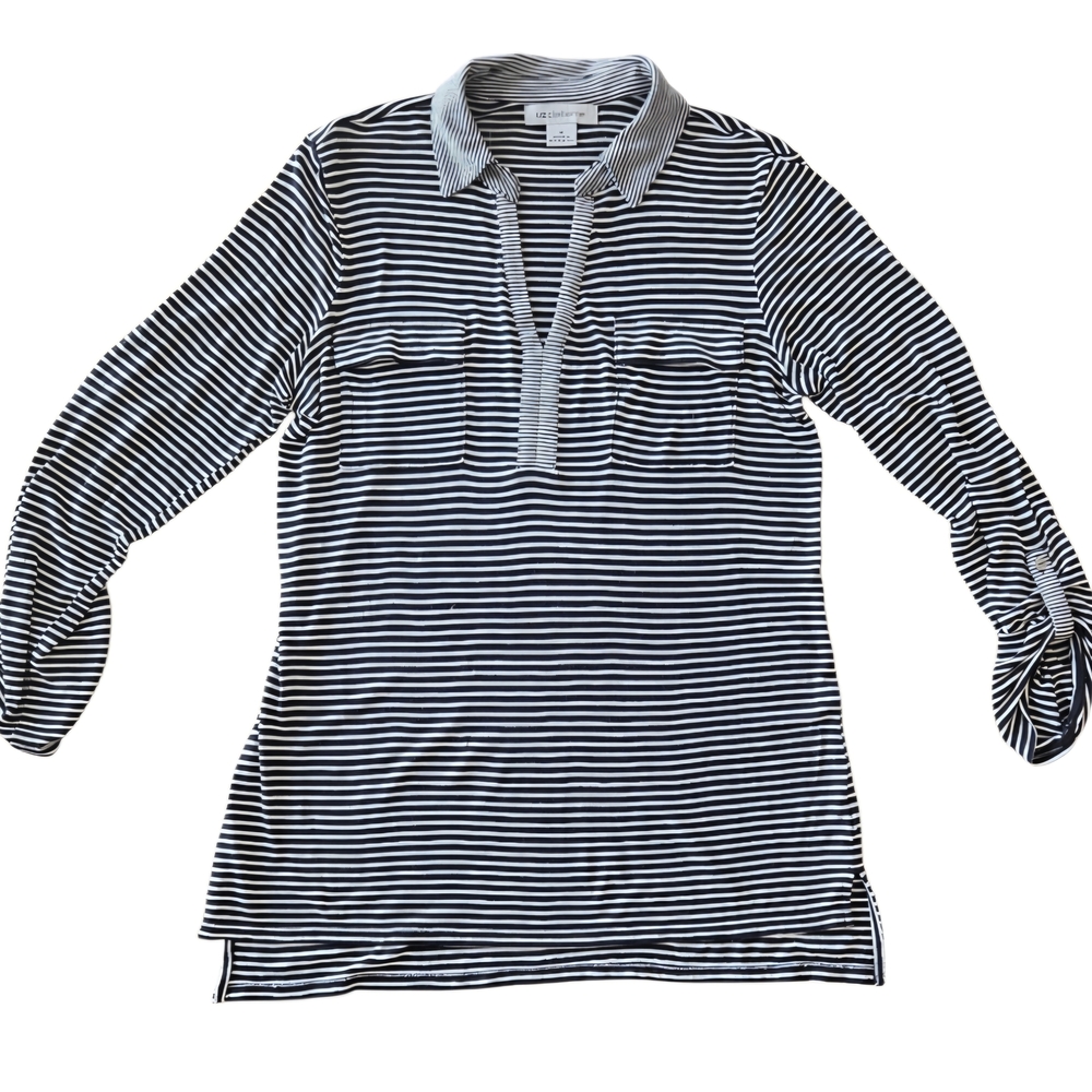 Striped Black and White Women's Top